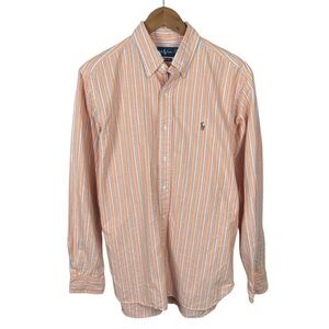 BF1523 Men’s Polo Ralph Lauren Designer Classic Fit Striped Button Down Shirt M
